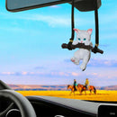 Car Pendant Creative Cute Branch Cat Rearview Mirror Car Interior Decoration
