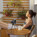 Multifunctional Mini Fan with LED Light Desktop Ceiling Fan (Black Tripod)