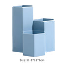 3 Lattices Makeup Brush Storage Box Cosmetics Pen Holder Organizer (Blue) Newly