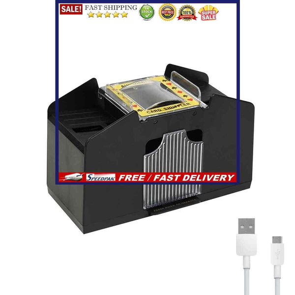 1-6 Decks Automatic Card Shuffler USB/Battery Power Electric Shuffling Machine
