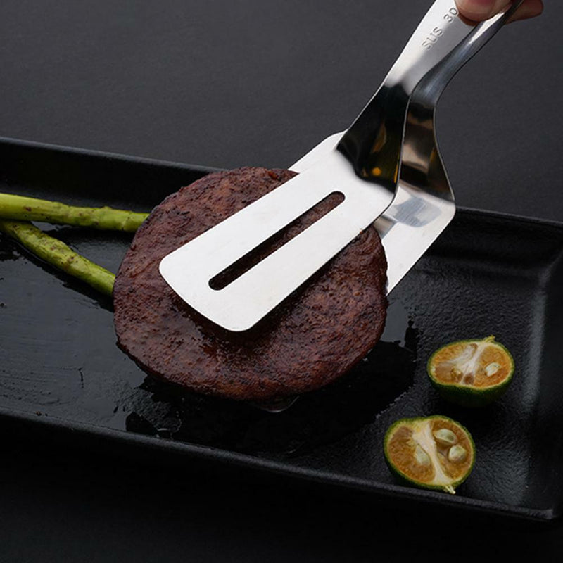 3in1 Multifunctional Steel Food Flipping Steak Clamps Spatula US U9Q7
