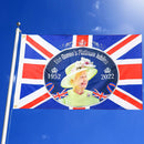 Queen Platinum Jubilee Flag - Polyester Queen Elizabeth Party Flag 5ft X 3ft