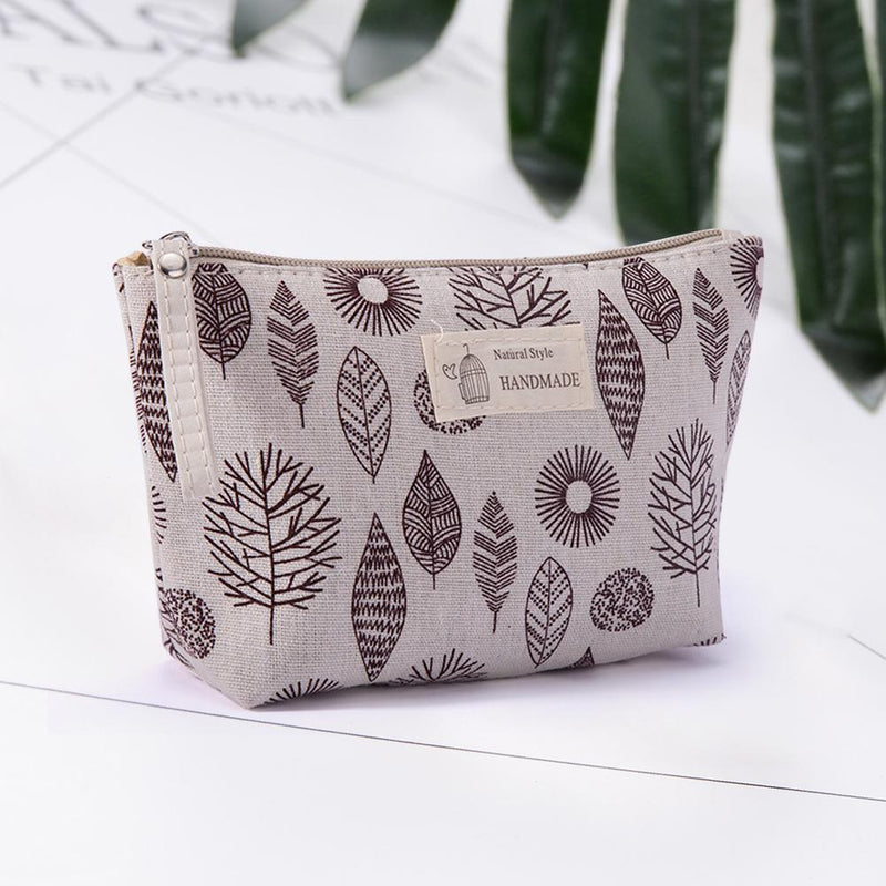 Canvas Make Up Organizer Women Cosmetic Wash Pouch Print Zipper Money Bard Bagd