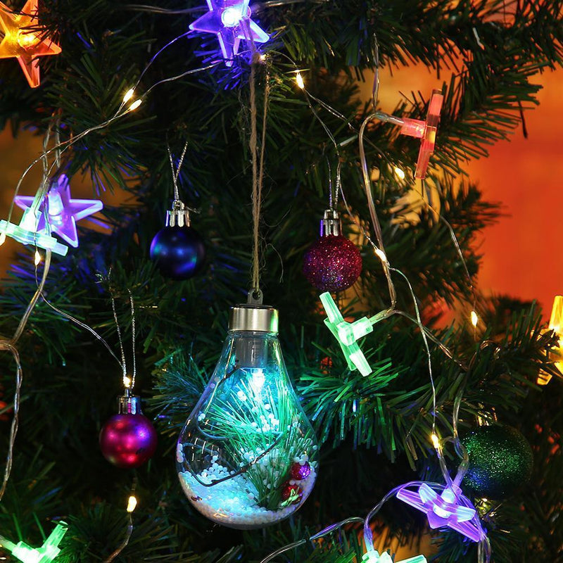 Soft Plastic Clear LED Christmas Light Bulb Ball Tree Hanging Bauble (785-B