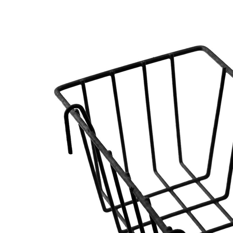 Iron Wall Mounted Storage Rack Holder Hanging Basket Shelf Container (Black