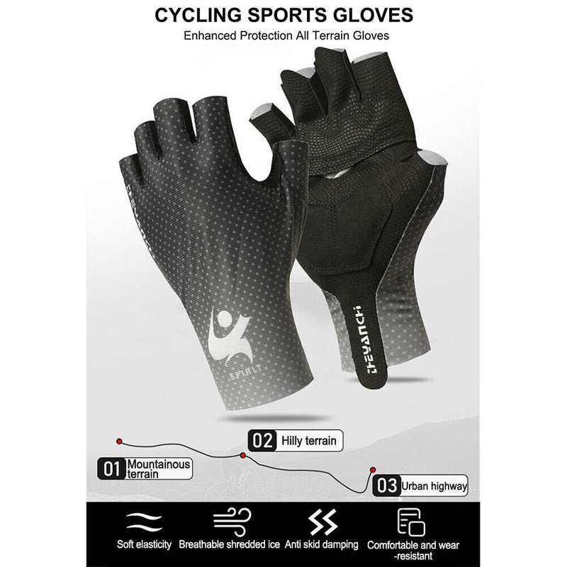 Half Finger Gloves Summer Sports Cycling Gloves for Men Women (Black M) Newly