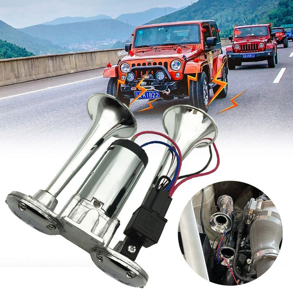 Dual Trumpet Electric Horn Kit for Cars Trucks Trains Lorrys Boat Dual Trumpet