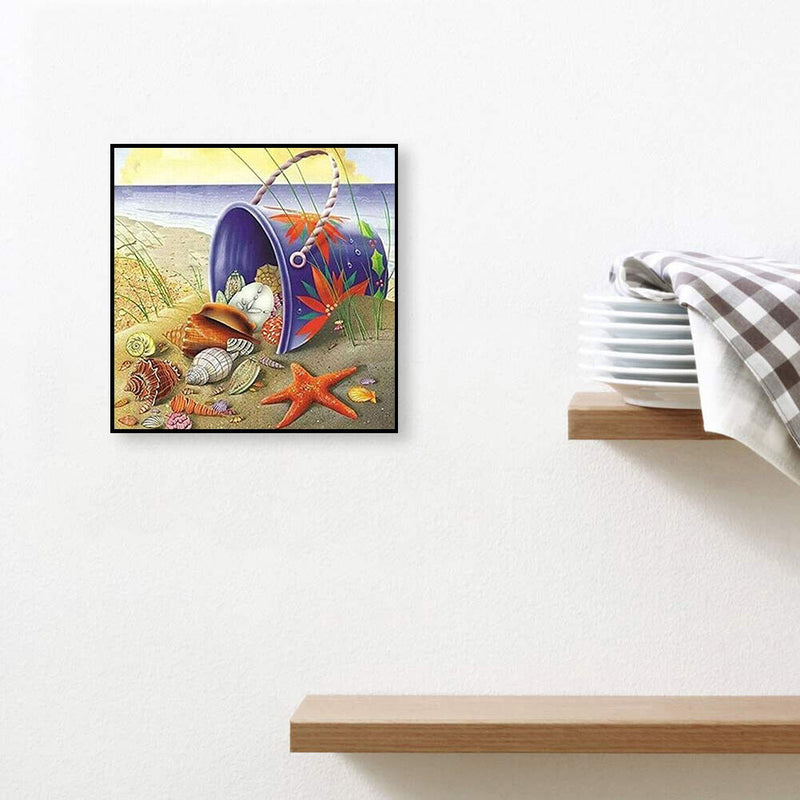 Shell Sea-star Frameless DIY Oil Paint by Numbers Kit Hand Painted Artwork