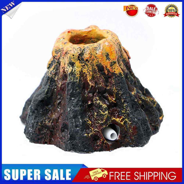 Aquarium Volcano Shape & Air Bubble Stone Oxygen Pump Fish Tank Ornament