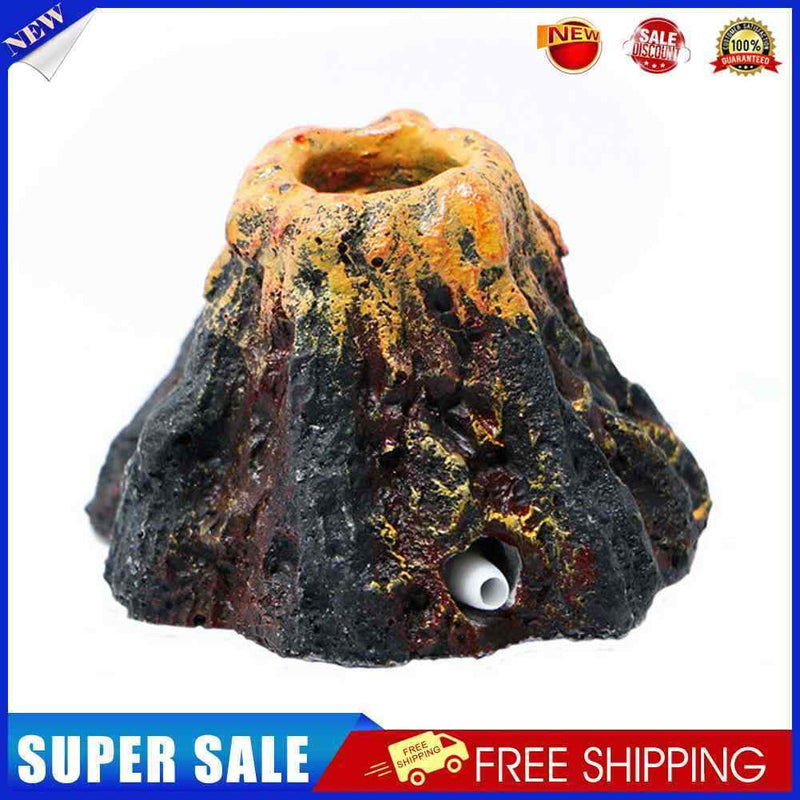 Aquarium Volcano Shape & Air Bubble Stone Oxygen Pump Fish Tank Ornament