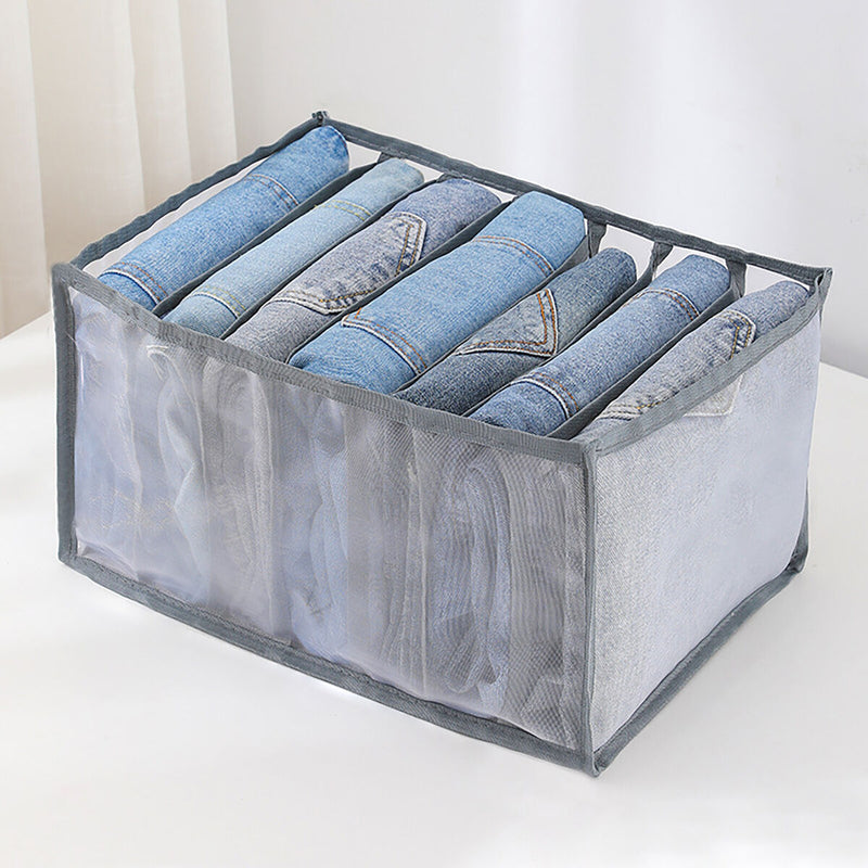 Cloth Drawer Organizer 3pcs Closet Box for Leggings Jeans (7 Cell Grey) Newly