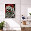 DIY Skeleton Roses Rhinestone Picture 5D Full Round Drill Diamond Painting