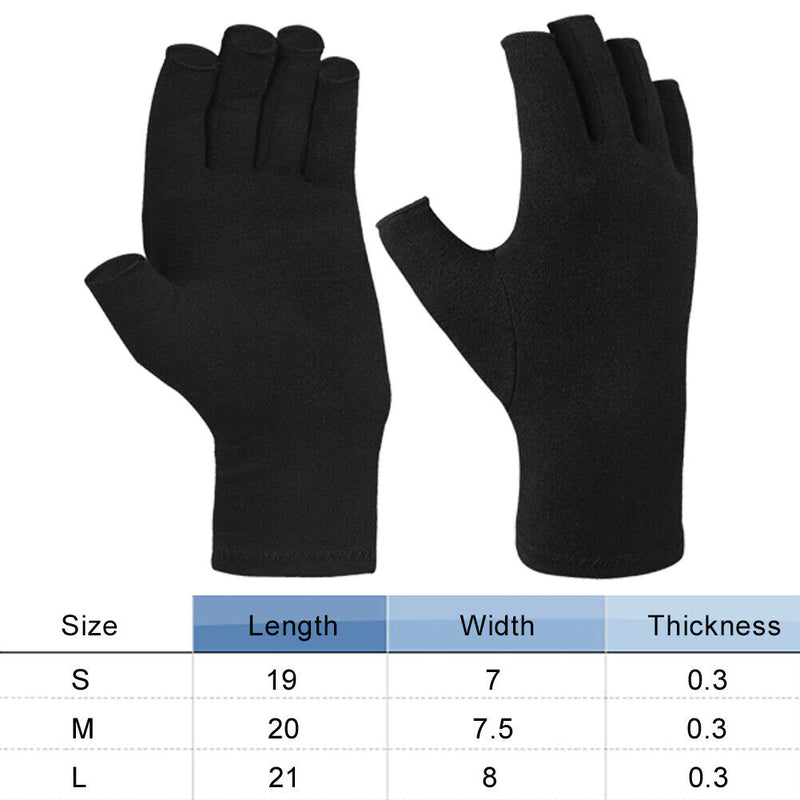 Arthritis Therapy Compression Gloves Ache Joint Relief Mittens (Black L) Newly