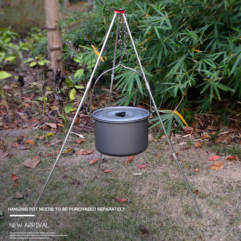 Picnic Cooking Pot Rack Hook Holder Outdoor Camping Stove Campfire Tripod Newly