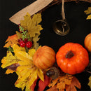 Fall Door Pumpkin Wreath Harvest Decor Maple Leaf Garland Halloween Floral Hoop
