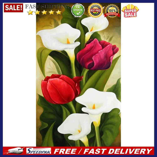 Tulips and Calla Lilies Oil Paint By Numbers DIY Home Decoration Gift Wall Art