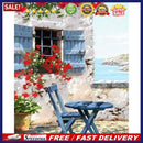 Seaside Garden Frameless Picture Oil Paint By Numbers Hand Painted Picture Kit
