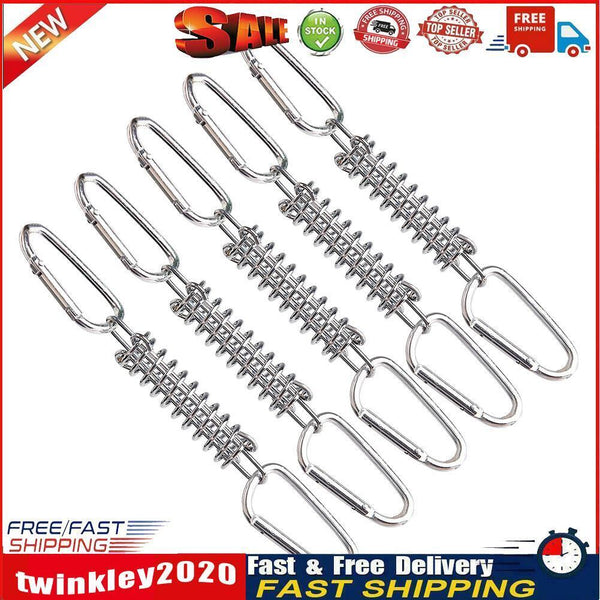 Outdoor Camping Tent Spring Wind Rope Buckle Fix Hook Buckles (White 5pcs) Newly