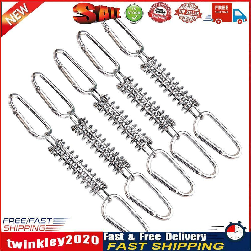 Outdoor Camping Tent Spring Wind Rope Buckle Fix Hook Buckles (White 5pcs) Newly