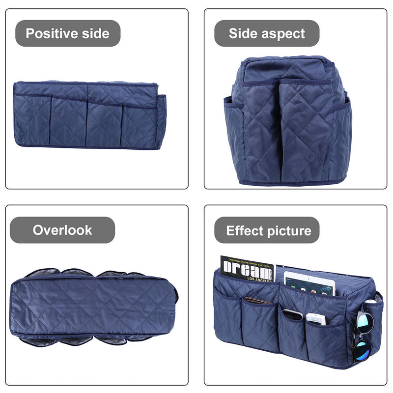 Armchair Caddy Sofa Armrest Organizer with 14 Pockets Storage for Magazine