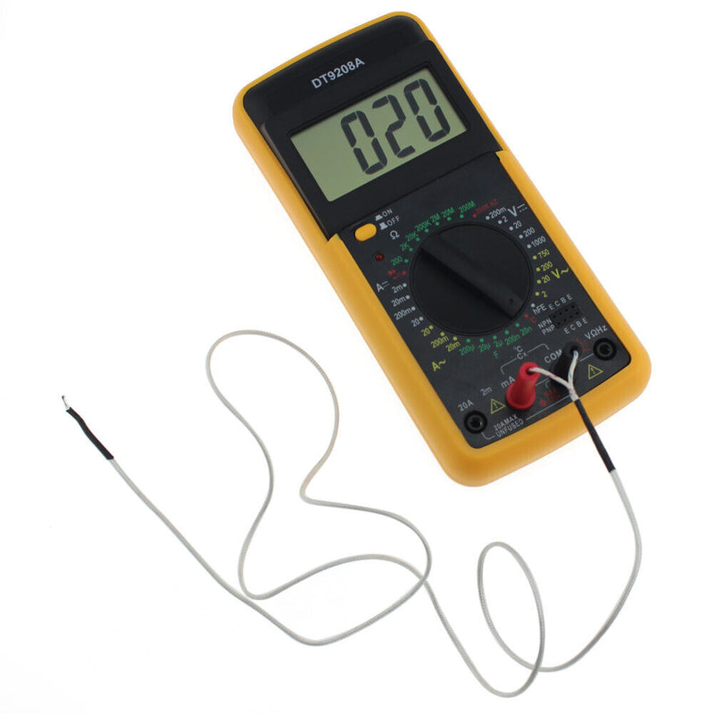 DT-9208A Digital Multimeter Volt Amp Ohm Hz AC/DC Temperature Hertz Tester
