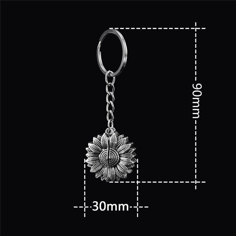 Locket Key Chain Sunflower Keychain You Are My Sunshine Car Keyring Pendant