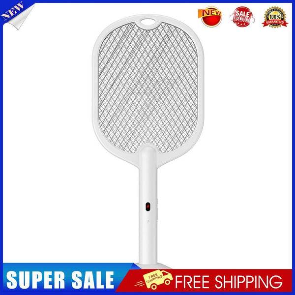 2 in 1 3500V Electric Flies Swatter Mosquito Trap Racket Bug Killer (White)