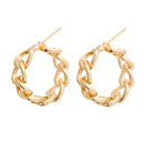 Wedding Jewelry Metal Round Earrings Geometric Hollow Chain Hoop Earrings