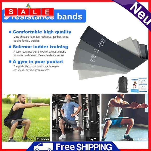 Gym Fitness Booty Band 5 Different Levels Elastic Resistance Bands Gym Equipment