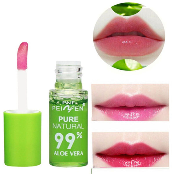 Waterproof Transparent Lip Tint Color Changing Aloe Lip Gloss Liquid Lipstick