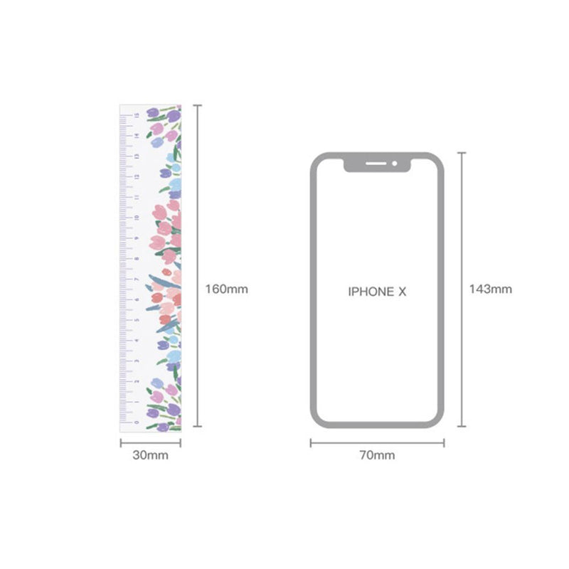 Delicate Floral DIY Ruler Creative Stationery Drawing Tools Multi-function