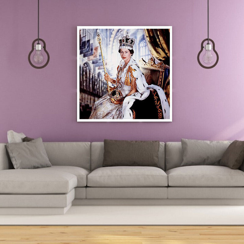 5D DIY Diamond Painting Kits Full Round Drill British Woman Mosaic Picture Decor