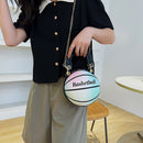 Fashion Round Basketball Shaped Womens Shoulder Bag Leather Chain Purse Handbags