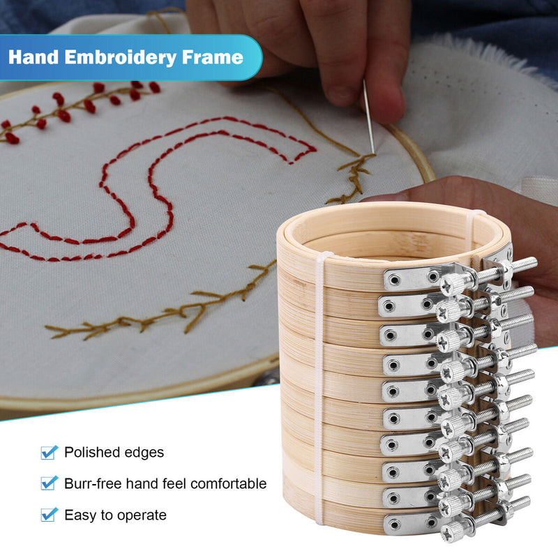 Embroidery Hoops Set 10 Pieces 3 inch Cross Stitch Hoop Ring for Art Craft Newly