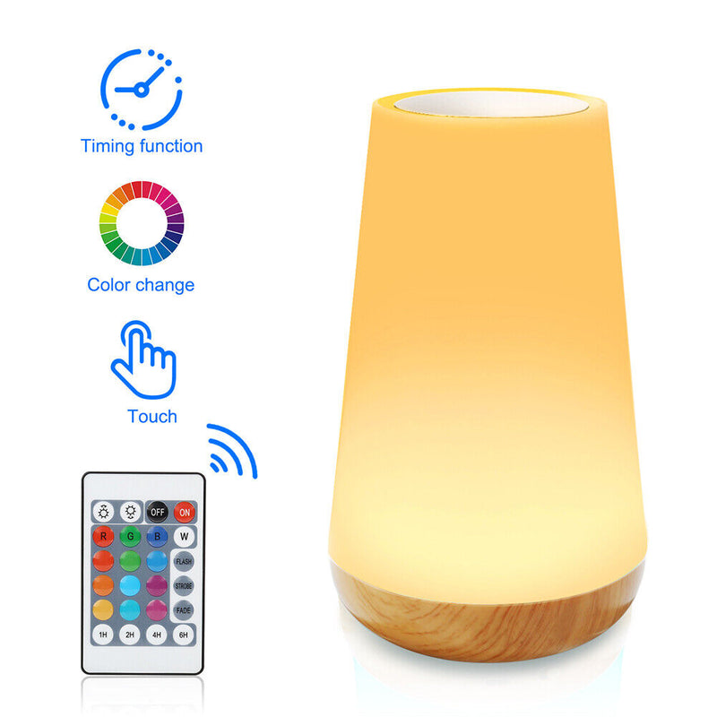 Colorful USB Charge Touch Kid Room Bedside Table Atmosphere Lamp LED Dimmable