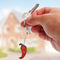 Chili Stamped DIY Full Bead Cross Stitch Keychain Handmade Craft Printed Gifts