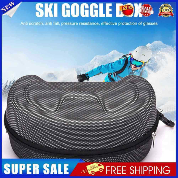 Ski Goggles Case Travel Skiing Glasses Storage Box Carrying Zipper Holder Tool