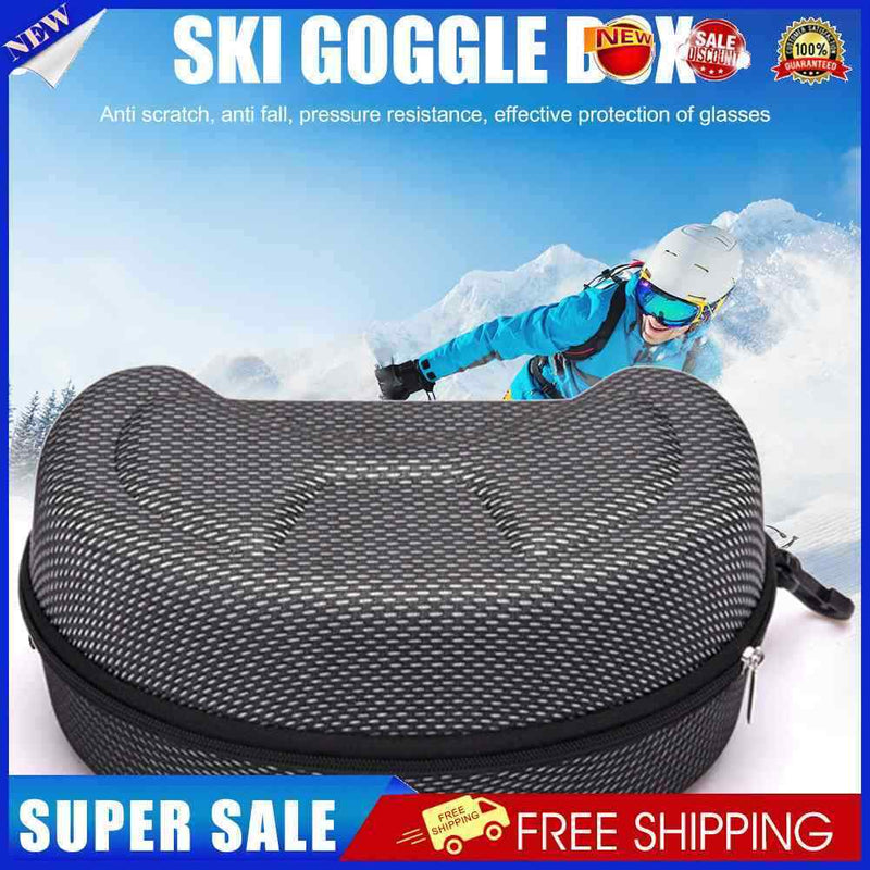 Ski Goggles Case Travel Skiing Glasses Storage Box Carrying Zipper Holder Tool