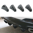 4PCS Carbon fiber Car Rear Bumper Lip Diffuser Shark Fins Splitter Accessories