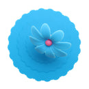 Sunflower Dustproof Reusable Silicone Cup Lid Insulation Cup Cover (Blue) Newly