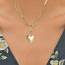 Metal Love Heart Pendant Necklace Women Simple Chain Neck Choker Jewelry Newly
