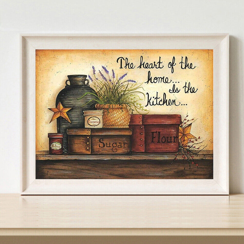 Kitchen Cooker Oil Paint by Numbers Hand Painted Frameless Picture Home Ornament
