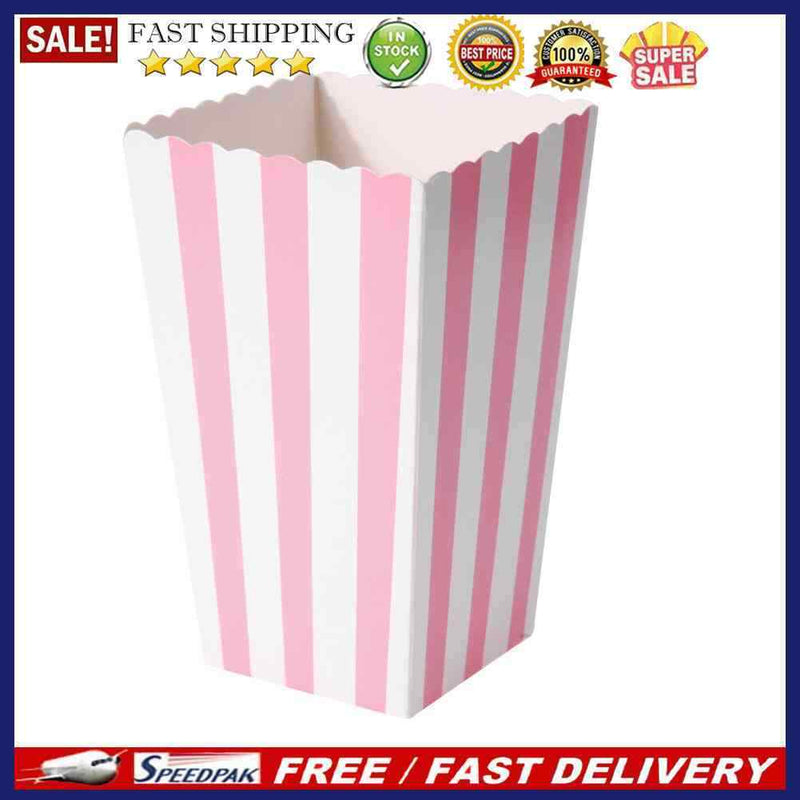 12pcs Favor Candy Treat Popcorn Boxes for Wedding Party Supply(Pink)