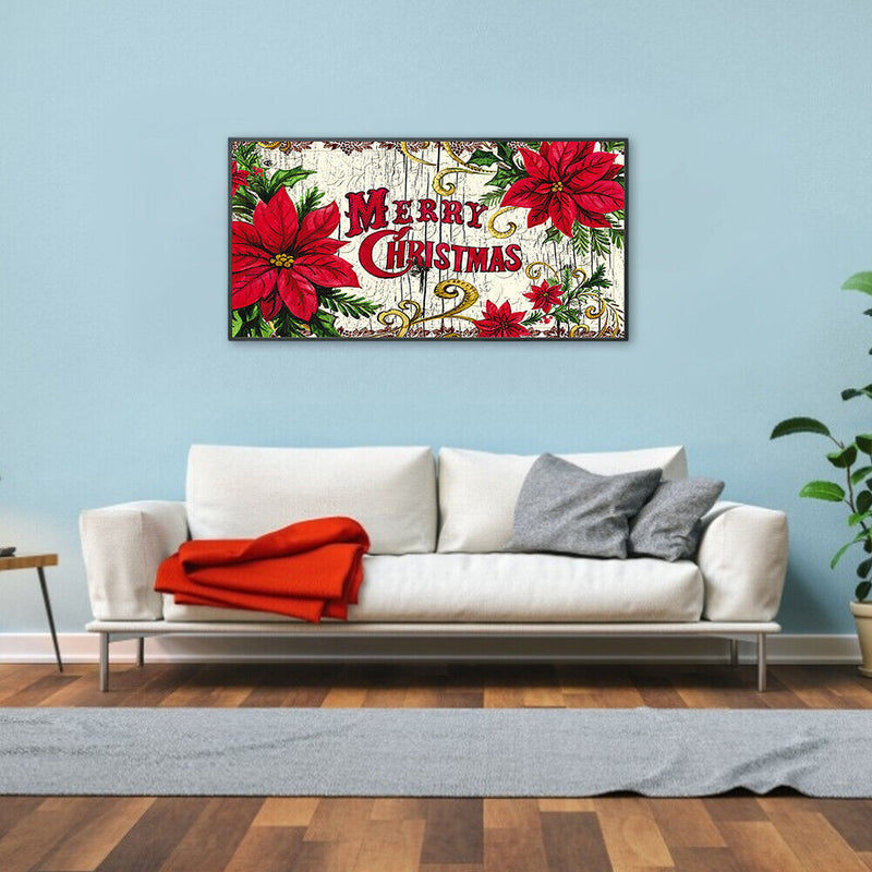 Christmas Flower Frameless Picture Oil Paint By Numbers Hand Painted Picture