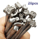 20pcs Manual Leather Craft Stamping Carving Embossing Beveler Stamping Tools .