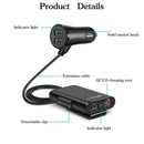 Black Four Ports Car Fast Charger USB Car Charger Quick Charge R2F1