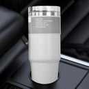 #A Stainless Steel Coffee Mug with Straw Thermal Water Cups Insulated Car Drinkw