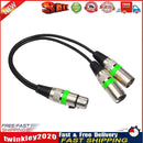 3Pin XLR Female to Dual 2 Male Y Splitter 30cm Adapter Cable Wire (Green) Newly