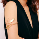 Punk Exaggeration Alloy Arm Chain Bracelet Geometric Shape Hollow Out