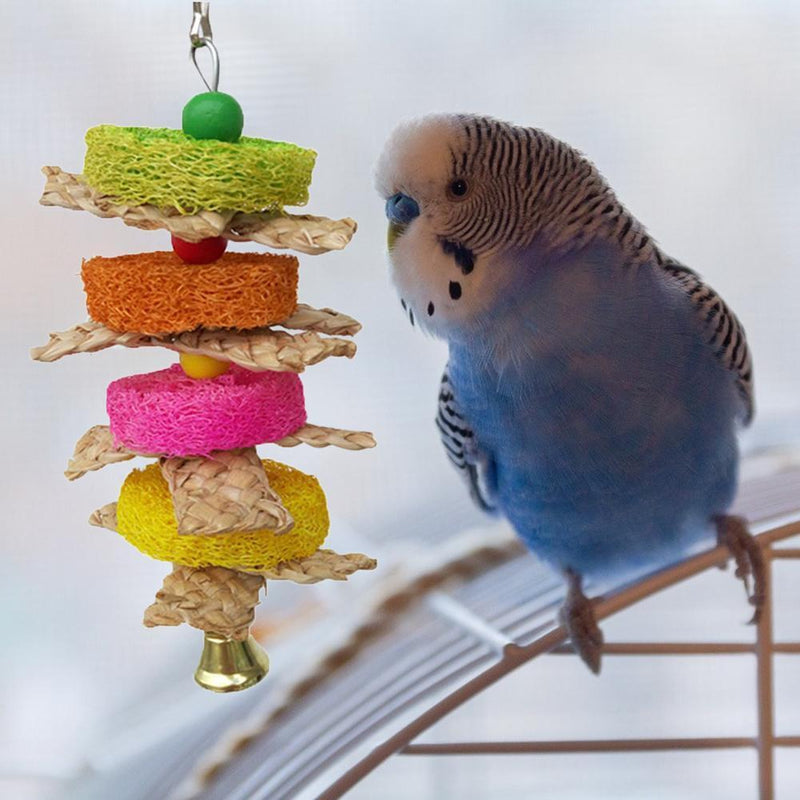 Parrot Bird Pet Hanging Swing Bird Corn Husk Chewing Bite Scratch Toys Newly